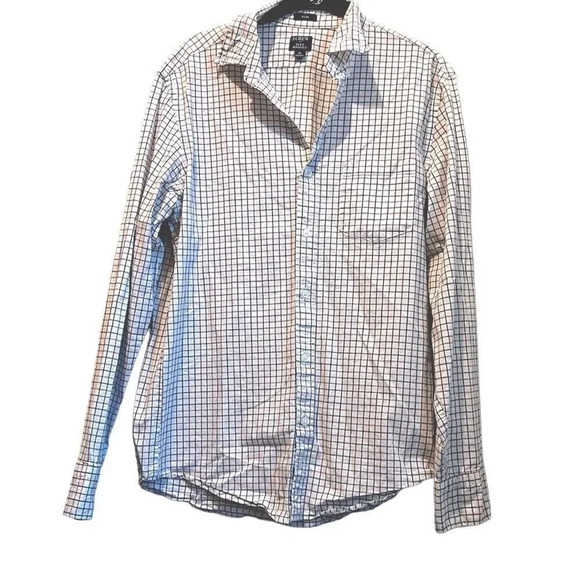 J. Crew Factory medium Flex Washed button down checkered dress shirt with pocket - Picture 1 of 8